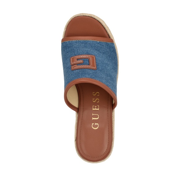 GUESS Women's Zakki One Band Logo Slide Espadrille - Picture 3 of 6